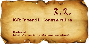 Körmendi Konstantina névjegykártya